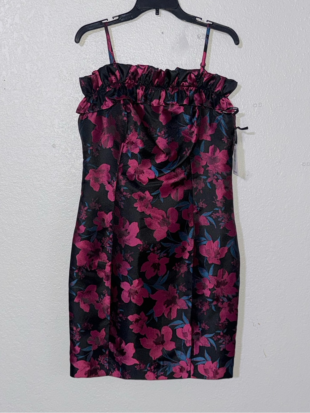 Kensie Black Dress with Pink Floral Print